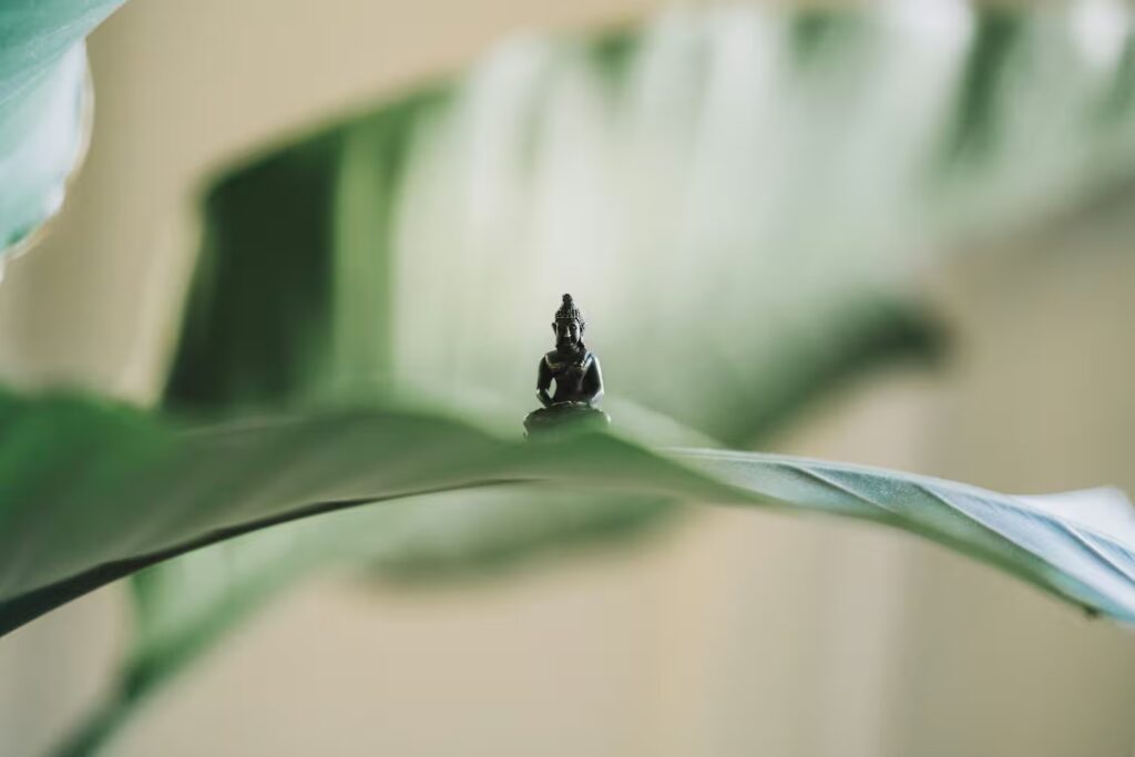 Buddhist statue symbolizing rest as resistance—an individual practicing nervous system regulation.